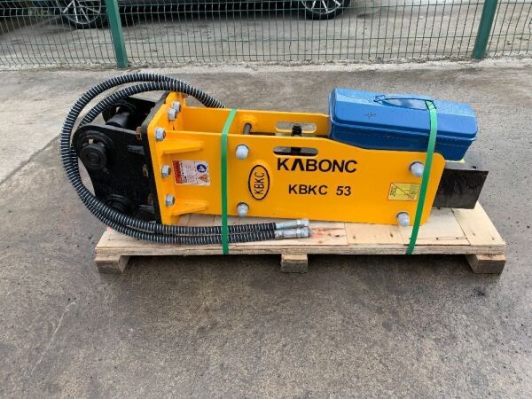 UNRESERVED UNUSED Kabonc KBKC53 Hydraulic Rock Breaker (2T-5T) c/w Chisel & Pipes (40mm)