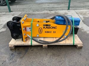 UNRESERVED UNUSED Kabonc KBKC53 Hydraulic Rock Breaker (2T-5T) c/w Chisel & Pipes (40mm)