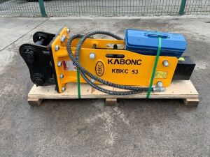 UNRESERVED UNUSED Kabonc KBKC53 Hydraulic Rock Breaker (2T-5T) c/w Chisel & Pipes (40mm)