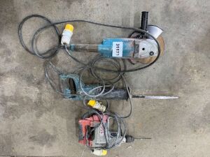 UNRESERVED 2022 Makita 9" Angle Grinder, Makita 110V Sabre Saw & Duss P26V 110V Drill