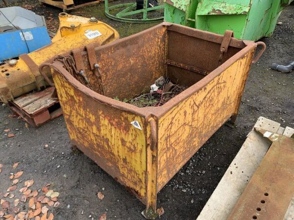 UNRESERVED Yellow Mortar Bin c/w Lifting Chains