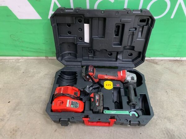 UNRESERVED Milwaukee HD18 Cordless Grinder c/w 2 x Batteries & Charger