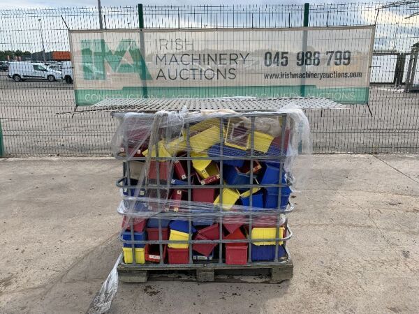 Pallet/Crate of Plastic Storage Boxes/Bins with Wall Mounts