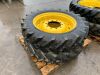 Full Set Of Row Crop Tyres & Rims To Suit John Deere (13.6 R48 - 12.4 R32) - 4