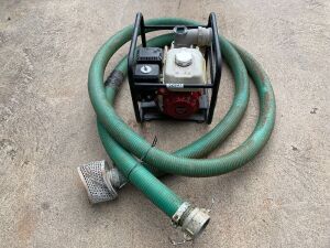 UNRESERVED 2015 SDMO Honda 3" Petrol Water Pump c/w Hose