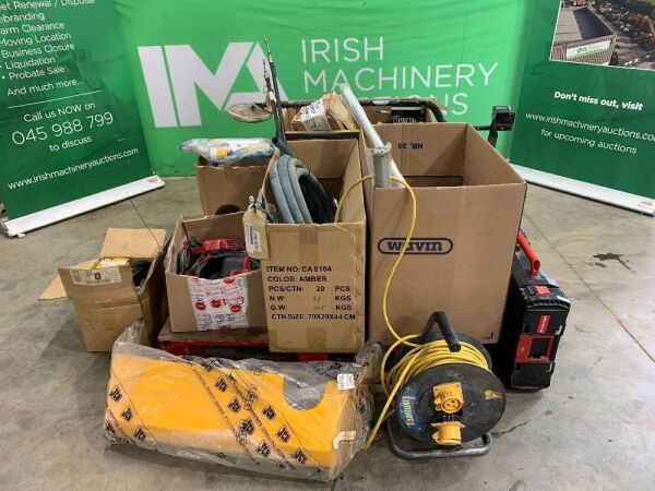 UNRESERVED Large Selection Of New/Used Spare Parts - Hoses, 110V Lead, Belts, Grease Gun, Metal Detector, Trolley Jack & More
