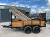 12ft x 5ft Twin Axle Trailer c/w Contents - Scaffolding Planks & Trestles - 2