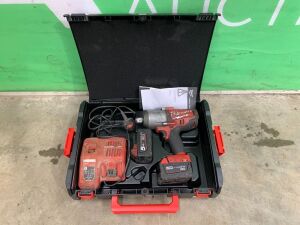 Milwaukee Impact Gun c/w 2 Batteries and Charger