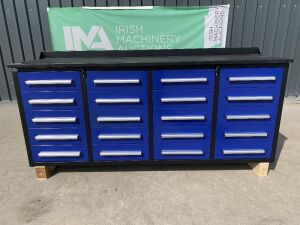 UNRESERVED/NEW Steelman 7FT Workbench c/w 20 x Drawers