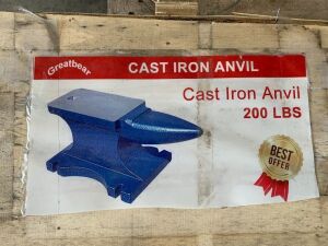 UNRESERVED/UNUSED Cast Iron Anvil (200LBS)