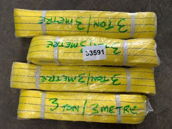 4 x 3T/3M Lifting Slings (Yellow)