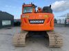 2017 Doosan DX140-LCR Zero Tail Excavator c/w Bucket - 8