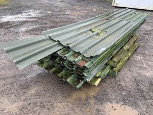 Approx 50 Sheets Of Assorted Green Box Profile Steel Sheeting (3M Length)