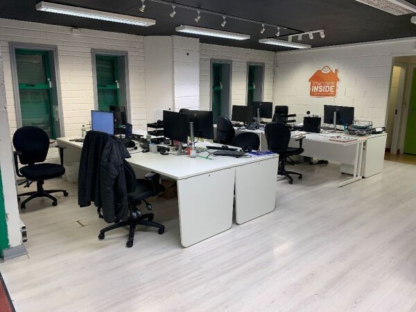 UNRESERVED LIQUIDATION ENTRY: Large Selection of Office Furniture and IT Equipment to include: - Approx 12 White Office Desks some with Pedestals, 2 x Coner Office Desks, Approx 9 x Office Swivel - Chairs, Approx 13 x Acer and Dell Monitors and Keyboards,