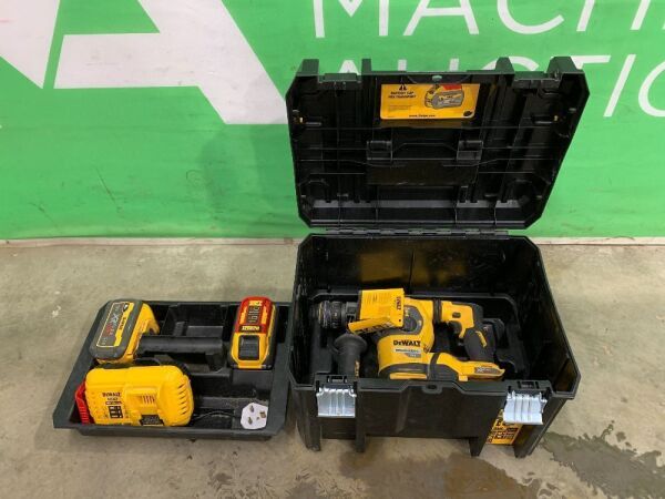 UNRESERVED Dewalt XR 54V Cordless Hammer Drill c/w 2 x Batteries & Charger