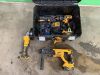 UNRESERVED Dewalt XR 18V Cordless Drill Kit c/w Drill, Hammer Drill, Grinder & 2 x Batteries & - Charger - 2