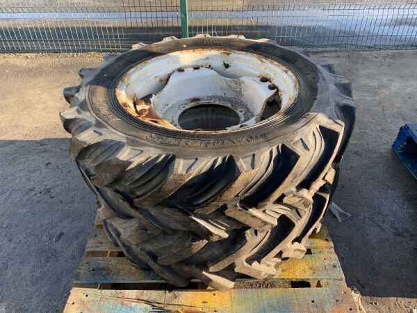 UNRESERVED 2x Taurus 11.2 R24 Tractor Tyres & Rims