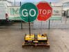 UNRESERVED PIKE Robo Sign Remote Control Rotating Traffic Control Units c/w Charger & Contoller