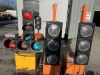 UNRESERVED 3x Traffic Light Bases c/w 4x Traffic Light Heads - 4