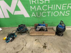 UNRESERVED Makita 110V Planer, Makita Router, Draper Sklii Saw & Submersible Pump