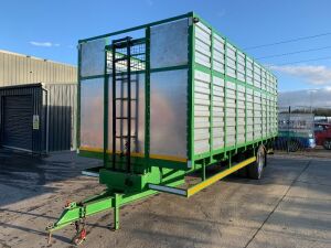 20FT X 8FT Single Axle Cattle Trailer c/w Sprung Ramp