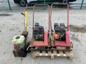 UNRESERVED 2 x Loncin Petrol Compaction Plates & Petrol Scrabbler (Parts/Repair)