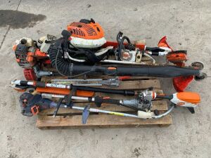 UNRESERVED Pallet Of Strimmers, Stihl Blower, Chainsaw & More (Spares)