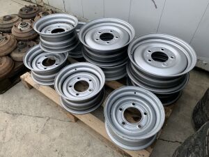 9x Unused Various Sized Trailer Rims