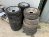 Selection of 15x Various Trailer Tyres & Rims to Include Approx 9x New Tyres - 4