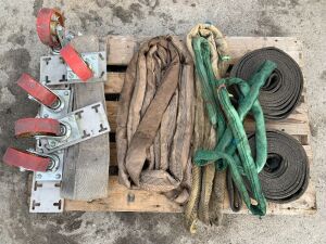 UNRESERVED Pallet Of Lifting Slings With Heavy Duty Wheels