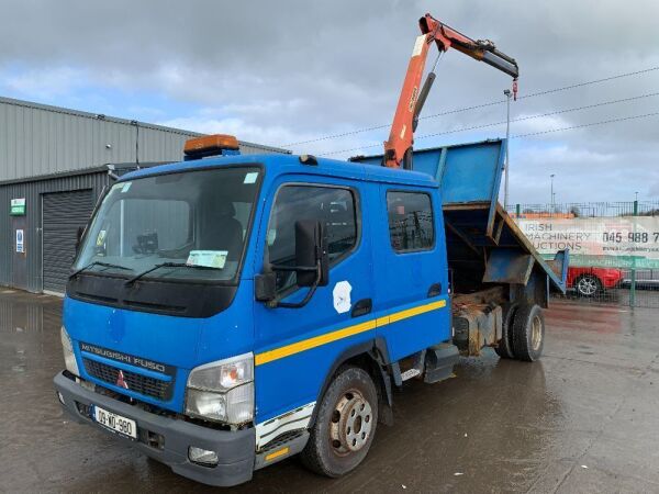 2009 Mitsubishi Canter 6C15 Euro 4 Crew Cab Tipper c/w Palfinger PK2900 Crane