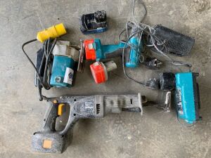 UNRESERVED Makita 110V Jigsaw, Makita Cordless Drill, Draper Skill Saw & Panasonic Sabre Saw