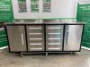 UNRESERVED Steelman 7FT Work Bench c/w 10 x Drawers & 2 x Cabinets