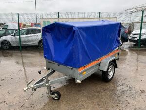 UNRESERVED Temared 7 x 4 Single Axle Enclosed Tarp Trailer c/w Cover