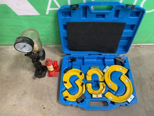 Coil Spring Compressor Set, Diesel Injector Tester, 2T Bottle Jack & Office Chair