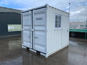 UNRESERVED/UNUSED Portable Office/Container c/w Door & Window (Approx 9ft x 7ft)