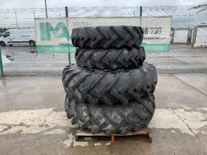 UNRESERVED Set Of New BKT Agri Tyres & Rims - 2 x 16.9-30 & 2 x 11.2-24