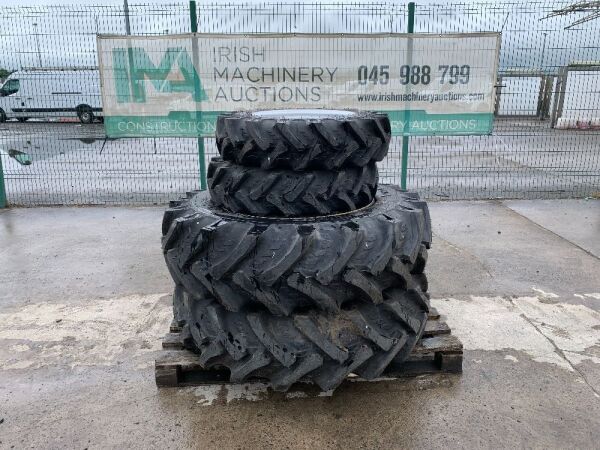 UNRESERVED Set Of New BKT Agri Tyres & Rims - 2 x 8-18 & 2 x 13.6-28