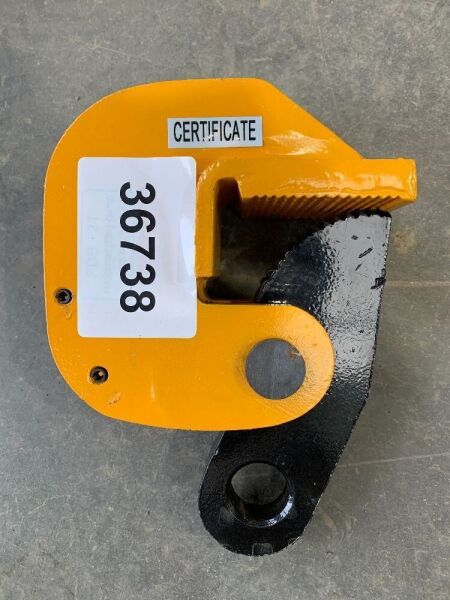 UNUSED 2T Lifting Plate Clamps (Yellow)