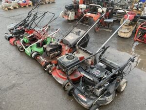 7 x Petrol Push Lawnmowers