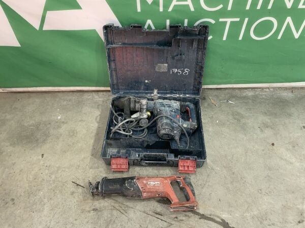 2016 Bosch 110v Hammer Drill & Hilti WSR22-A Battery Rip Saw