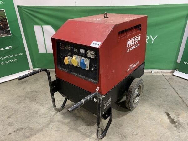 UNRESERVED 2015 Mosa GE6000SX/GS Pedestrian Portable 6KVA Diesel Generator