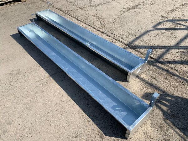 2 x NEW 8FT Galvanised Gate Hanging Trough