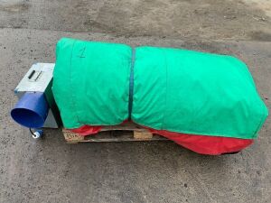 UNRESERVED Green Bouncing Castle c/w Air Blower (1)