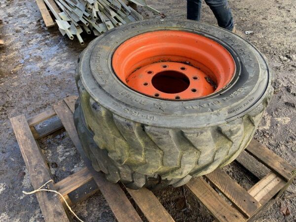 2 x Bobcat 10 x 16.5 Tyres & Rims