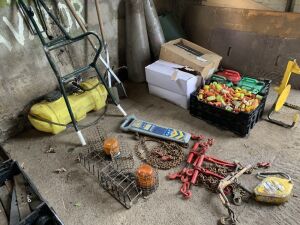 Lot To Contain Quad Sprayer, CAT Scan, Bangers & Chains, Sala Wire Rope Hoist, Beacons & More