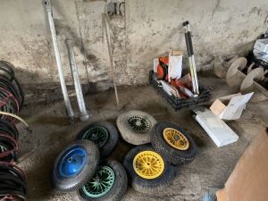 Lots To Contain Stihl Parts, Wheelbarrow Wheels, Mirror Glass & More