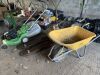 Yellow Wheelbarrow. Viking Petrol Lawnmower & Pallet Truck - 2