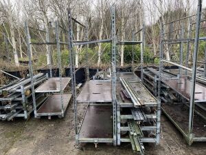 10 x Portable Trolleys c/w Shelving