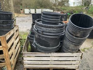 Pallet Of Black Planting Pots